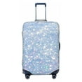 thumbnail image 1 of Fotbe White Bule Glitter Luggage Cover Protector,Suitcase Protector,Scratch and Dirt Resistant,Fits 18-32 Inch Luggage-Small, 1 of 9