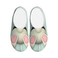 thumbnail image 1 of Fotbe White Bunny Bottom And Easter Eggs Pattern Women's Fuzzy Curly Fur Memory Foam Loafer Slippers Indoor Outdoor Slippers Winter Home Shoes-44/45, 1 of 7