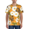 thumbnail image 1 of Fotbe White Floral and Butterflies Baseball Jersey Shirt for Men and Women, Casual Short Sleeves Button Down T-Shirt-XX-Large, 1 of 9