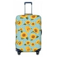 thumbnail image 1 of Fotbe White Polka Dot Sunflower Luggage Cover Protector,Suitcase Protector,Scratch and Dirt Resistant,Fits 18-32 Inch Luggage-Small, 1 of 9
