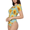 thumbnail image 1 of Fotbe White Polka Dot Sunflower Women's Crew Neck Short Sleeves Bodysuit Tops Round Neck Slim Sleeveless Soft Comfortable Basic-X-Large, 1 of 7