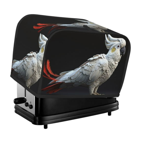 Fotbe White Red Cockatoo for Two Slice Toaster Cover, Fingerprint Protector, Super Soft Appliance Cover And Dust Cover,Bread Dust Cover & Fingerprint Protection