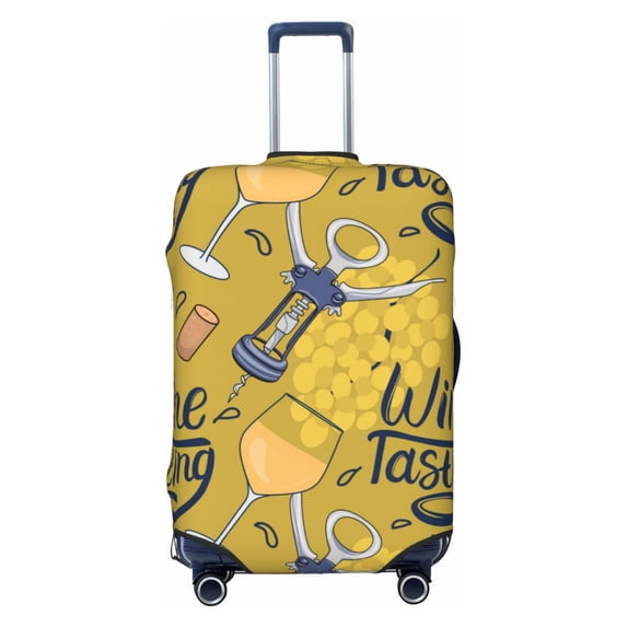 Fotbe White Wine Seamless Luggage Cover Protector,Suitcase Protector,Scratch and Dirt Resistant,Fits 18-32 Inch Luggage-Large