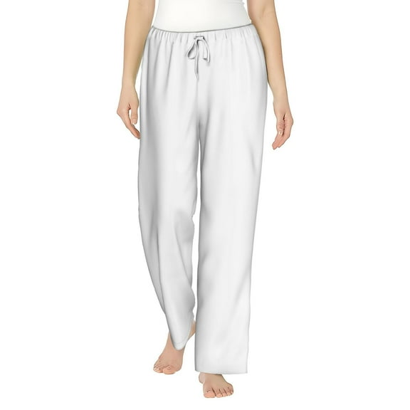 Fotbe White Women's Pajama Pants,Sleepwear Pants,Pj Bottoms Drawstring And Pockets-Small