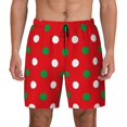 thumbnail image 1 of Fotbe White and Green Polka Dot Men’s Swim Trunks Quick Dry Swim Shorts Board Shorts with Mesh Lining-Medium, 1 of 9