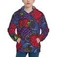 thumbnail image 1 of Fotbe Wild Berries Pattern Youth Pullover Hooded Sweatshirt, Boys Hoodie, Kangaroo Pocket Hoodie for Kids Girls -Large, 1 of 6