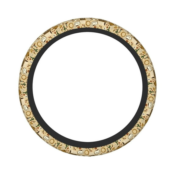 Fotbe Wild West Cowboy Steering Wheel Cover Universal 15 in Car Accessories for Men Women,Steering Wheel Protector Comfortable Protective Case for SUV Sedan Decor