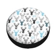 thumbnail image 1 of Fotbe Winter Art Blue and Black Moose Spare Tire Cover Thickening Universal Fit for Jeep, Trailer, RV, SUV, Truck, Tough Tire Wheel Soft Cover-15 inch, 1 of 8