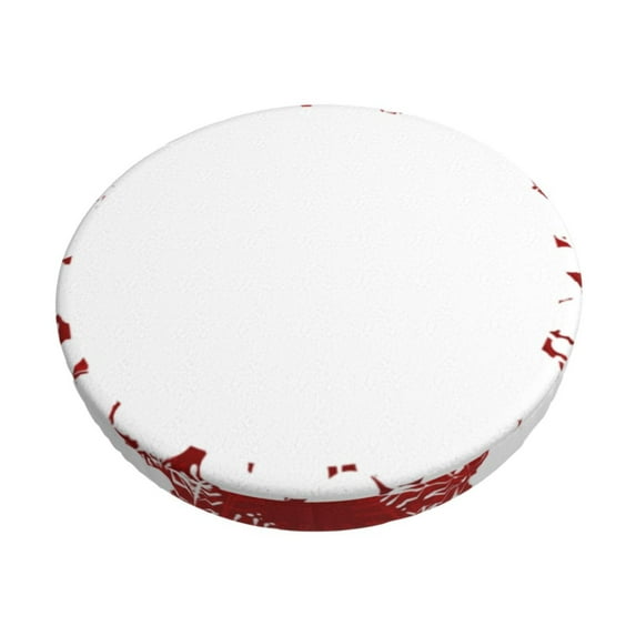 Fotbe Winter Christmas Snowflake Stool Covers Round,Waterproof Round Bar Stool Covers Bar Chair Covers Washable Stool Cushion Slipcover for 12-14 Inch Chair-14 inch