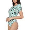 thumbnail image 1 of Fotbe Winter Skiing Penguin Women's Crew Neck Short Sleeves Bodysuit Tops Round Neck Slim Sleeveless Soft Comfortable Basic-Medium, 1 of 7