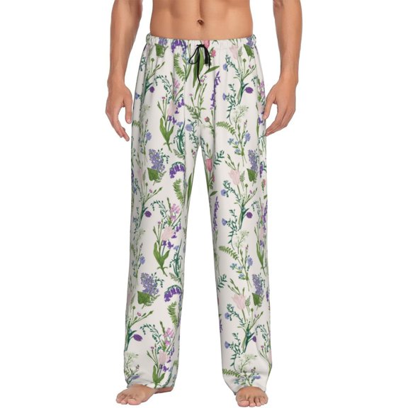 Fotbe Wisteria Flower Men's Pajama Pants,Sleepwear Pants,Pj Bottoms Drawstring And Pockets-Small