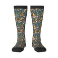 thumbnail image 1 of Fotbe Wolf Fox In Flower Forest print Women's Men's Novelty Crew Socks Cotton Socks Knee High Socks for Walking,Running,Nurses,Pregnancy, 1 of 8