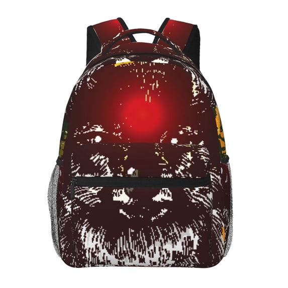 Fotbe Wolf With Wildflowers Pattern Casual Backpack for School, Travel, and Outdoor Activities - Durable, Lightweight, and Comfortable