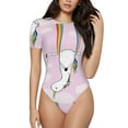 thumbnail image 1 of Fotbe Women Short Sleeve Bodysuit Round Neck Aerial Yoga For Unicorn Bodysuit For Women Round Neck Scoop Neck Long Sleeve Stretch Tops Jumpsuit-Xx-Large, 1 of 9