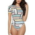 thumbnail image 1 of Fotbe Women Short Sleeve Bodysuit Round Neck Cartoon Dinosaurs Bodysuit For Women Round Neck Scoop Neck Long Sleeve Stretch Tops Jumpsuit-Xx-Large, 1 of 9