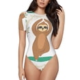 thumbnail image 1 of Fotbe Women Short Sleeve Bodysuit Round Neck Cute Sloth In Yoga Pose Tree Bodysuit For Women Round Neck Scoop Neck Long Sleeve Stretch Tops Jumpsuit-X-Large, 1 of 9
