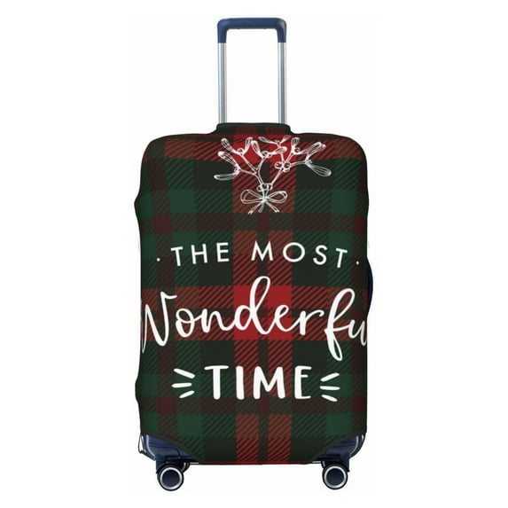 Fotbe Wonderful Time Christmas Luggage Cover Protector,Suitcase Protector,Scratch and Dirt Resistant,Fits 18-32 Inch Luggage-X-Large