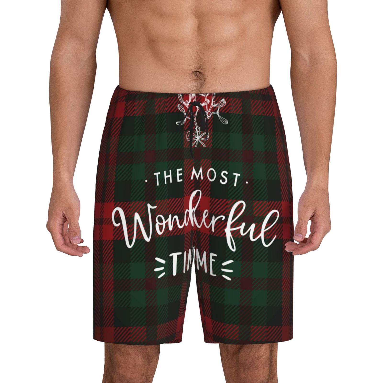 Fotbe Wonderful Time Christmas Pajama Shorts for Men, Men's Pajama ...