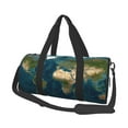 Fotbe World Map Pattern Foldable Sports Gym Bag with Wet Dry Pocket