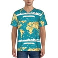 thumbnail image 1 of Fotbe World Map With Landmarks Baseball Jersey Shirt for Men and Women, Casual Short Sleeves Button Down T-Shirt-Small, 1 of 9