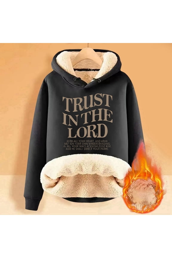 Women's Autumn/Winter Comfort Printed Lined Thick Thermal Hooded Sweatshirt Top Hoodies Women Size Medium Light Clothe Casual Top Womens Long Sleeve Pullover Hooded Sweatshirt Womens Hoodie Sweatshirt