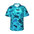 thumbnail image 1 of Fotbe World Turtle Day Hawaiian Shirt for Men Unisex Summer Beach Casual Short Sleeve Cotton Linen Button Down Shirts-Small, 1 of 9