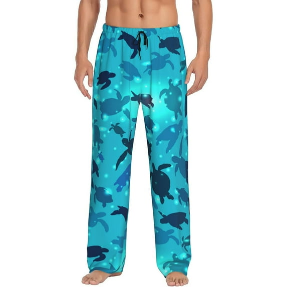 Fotbe World Turtle Day Men's Pajama Pants,Sleepwear Pants,Pj Bottoms Drawstring And Pockets-Large