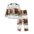 thumbnail image 1 of Fotbe Yak Pattern Long Sleeve Pajama Set for Women,Sleepwear Set,2-piece Loungewear Set,Soft PJs Comfy Nightwear with Pockets -XX-Large, 1 of 7