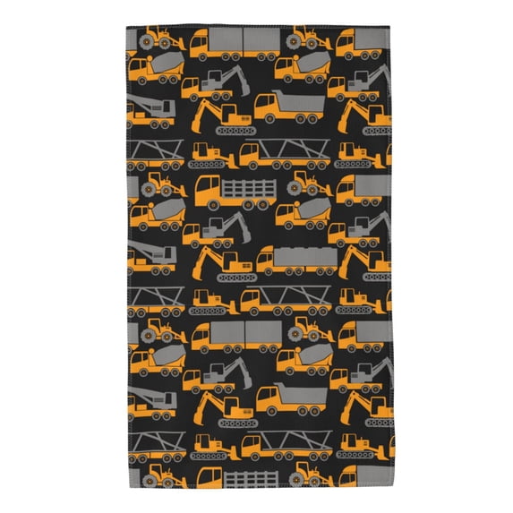 Fotbe Yellow Excavator Pattern Premium Towels , (27.5x16in) Lightweight and Highly Absorbent Quick Drying Microfiber Towel, Perfect for Daily Use