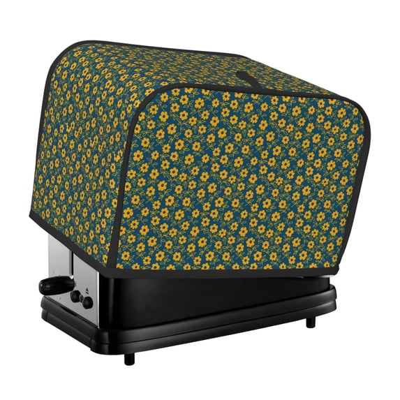 Fotbe Yellow Floral for Two Slice Toaster Cover, Fingerprint Protector, Super Soft Appliance Cover And Dust Cover,Bread Dust Cover & Fingerprint Protection