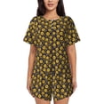 thumbnail image 1 of Fotbe Yellow Floral1 Print Pajama Set for Women 2 Piece Loungewear Short Sleeve Tops and Shorts Set Soft Sleepwear-Large, 1 of 7