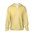 thumbnail image 1 of Fotbe Yellow Gingham Men's Women's UPF 50+ Sun Protection Jacket Hooded Cooling Shirt with Pockets Hiking Outdoor Performance-3X-Large, 1 of 9