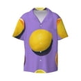 thumbnail image 1 of Fotbe Yellow Lemon And Orange print Short Sleeve Button Down Shirts for Men Casual Summer Beach Wrinkle Free Shirt-X-Large, 1 of 7