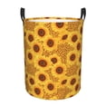 thumbnail image 1 of Fotbe Yellow Leopard Print Sunflower Laundry Basket with Handles, Waterproof Large Laundry Hamper, Wash Bag for Corner Dorm, Rolling Laundry Basket with Handles-Small, 1 of 8