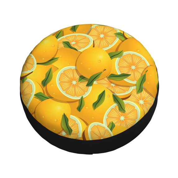 Fotbe Yellow Limes Spare Tire Cover Thickening Universal Fit for Jeep, Trailer, RV, SUV, Truck, Tough Tire Wheel Soft Cover-14 inch