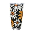 thumbnail image 1 of Fotbe Yellow White Daisy Pattern Pattern 20 oz Tumbler Stainless Steel Vacuum Insulated Coffee Ice Cup Double Wall Travel Flask Leak-proof Coffee Cup-Without Straw, 1 of 8