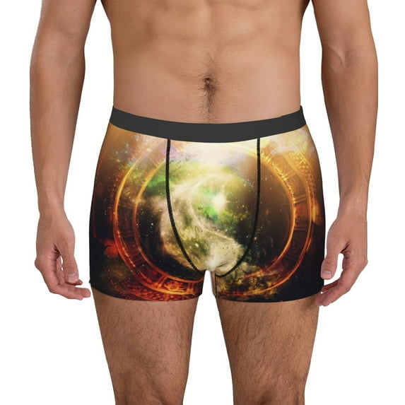 Fotbe Yin Yang 1 Men’s Total Support Pouch Boxer Briefs, X-Temp Cooling, Moisture-Wicking Underwear, Regular, Long-leg and Trunk-Medium