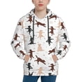 thumbnail image 1 of Fotbe Yoga Labrador Retriever Pattern Youth Pullover Hooded Sweatshirt, Boys Hoodie, Kangaroo Pocket Hoodie for Kids Girls -Large, 1 of 6