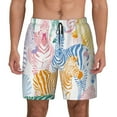 thumbnail image 1 of Fotbe Zebra Colourful Men’s Swim Trunks Quick Dry Swim Shorts Board Shorts with Mesh Lining-Large, 1 of 9