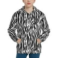 thumbnail image 1 of Fotbe Zebra Pattern Youth Pullover Hooded Sweatshirt, Boys Hoodie, Kangaroo Pocket Hoodie for Kids Girls -Medium, 1 of 6