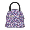 thumbnail image 1 of Fotbe blue flower Skull colorful Pattern Lunch Bag, Insulated Lunch Box, Small Leakproof Cooler Food Lunch Containers Reusable High Capacity Lunch Tote Bags for Work, Travel, Outdoor, 1 of 6