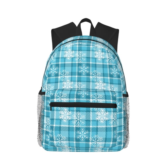 Fotbe blue plaid Snowflake Lightweight Casual Laptop Backpack for Men and Women, Daily use Waterproof backpack, Backpack for College
