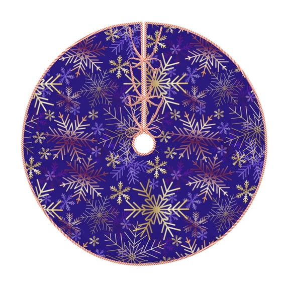 Fotbe blue purple Snowflake Pattern Christmas Tree Skirt, Tree Skirts Plush Christmas Decorations, Christmas Tree Skirts Xmas Decorations Holiday Party Decor-48"