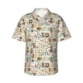 thumbnail image 1 of Fotbe books Pattern Hawaiian Shirt for Men Unisex Summer Beach Casual Short Sleeve Cotton Linen Button Down Shirts,Large, 1 of 7