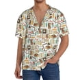 thumbnail image 1 of Fotbe books Print Short Sleeve Button Down Shirts for Men Casual Summer Beach Wrinkle Free Shirt-X-Large, 1 of 5