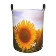 thumbnail image 1 of Fotbe butterflies flying near sunflower in field Pattern Laundry Basket with Handles, Waterproof Large Laundry Hamper, Wash Bag for Corner Dorm, Rolling Laundry Basket with Handles-Medium, 1 of 6