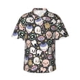 thumbnail image 1 of Fotbe cartoon cute Skull star Hawaiian Shirt for Men Unisex Summer Beach Casual Short Sleeve Cotton Linen Button Down Shirts-3X-Large, 1 of 5