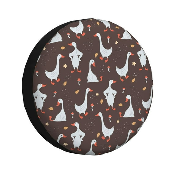Fotbe cartoon geese Pattern Spare Tire Cover Thickening Universal Fit for Jeep, Trailer, RV, SUV, Truck, Tough Tire Wheel Soft Cover-14 inch