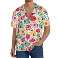 thumbnail image 1 of Fotbe cartoon ladybird Print Short Sleeve Button Down Shirts for Men Casual Summer Beach Wrinkle Free Shirt-3X-Large, 1 of 5