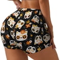 thumbnail image 1 of Fotbe cat sugar skulls Seamless Shorts, Womens Workout Shorts High Waist Stretch Booty Short for Gym/Yoga/Running/Biking-XX-Large-Small, 1 of 8